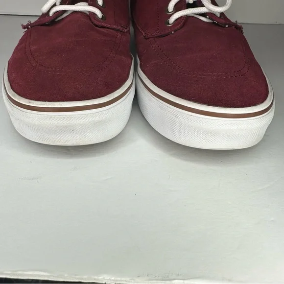 Vans Brigata Suede Low Top Maroon Burgundy Canvas Skateboarding Shoes Size 11 - Picture 6 of 9